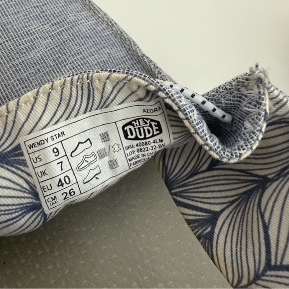 Hey Dude Womens Wendy Star Azora Shoes Blue Gray Size 9 Slip On Comfort - Picture 6 of 6